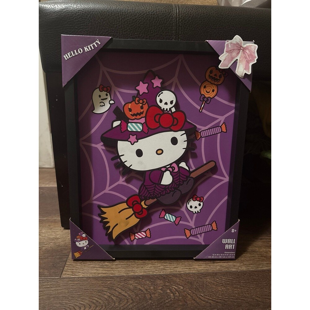 Halloween Hello Kitty Witch Wall Art